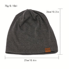 Double Layer Knit Beanie Cap Windproof Ski Hat