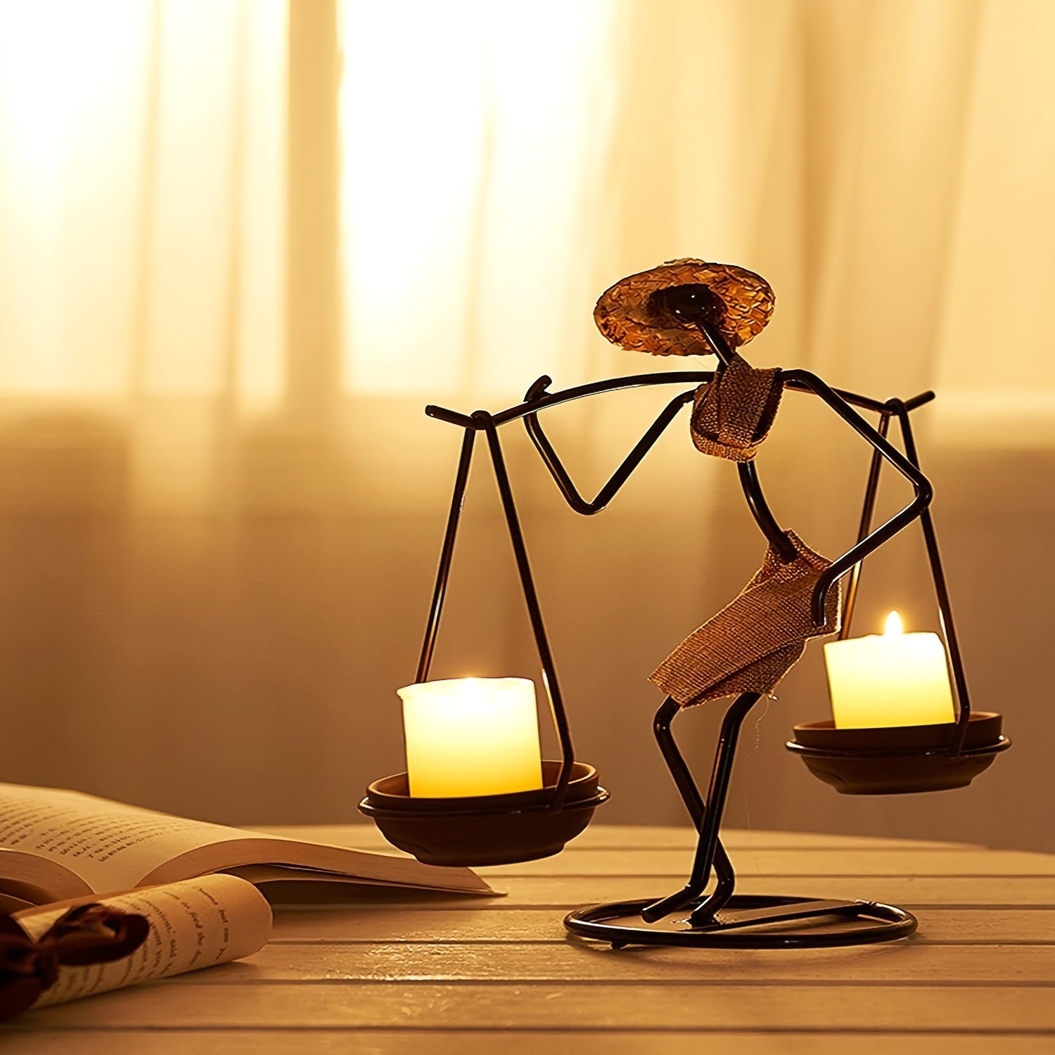 Pastoral Character Candle Holder - Home Decoration & Camping