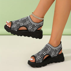 Women's Cut Out Wedge Sandals Open Toe Thick Sole Sports Sandals