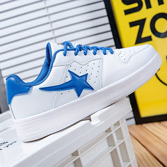 Men's Star Print Rope Lace-up Skate Shoes Casual Outdoor Sneakers