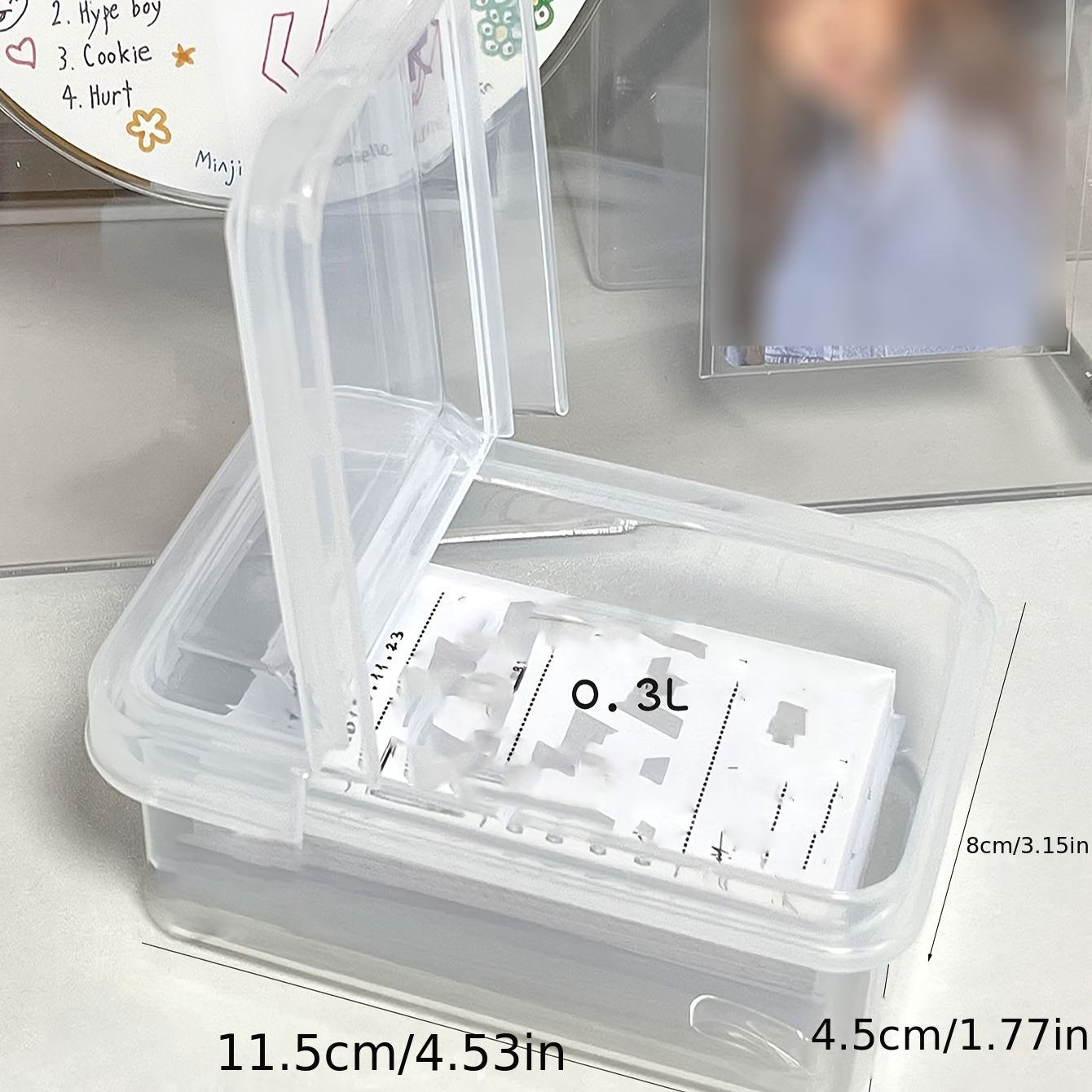3L 5L ABS Flip Transparent Storage Box