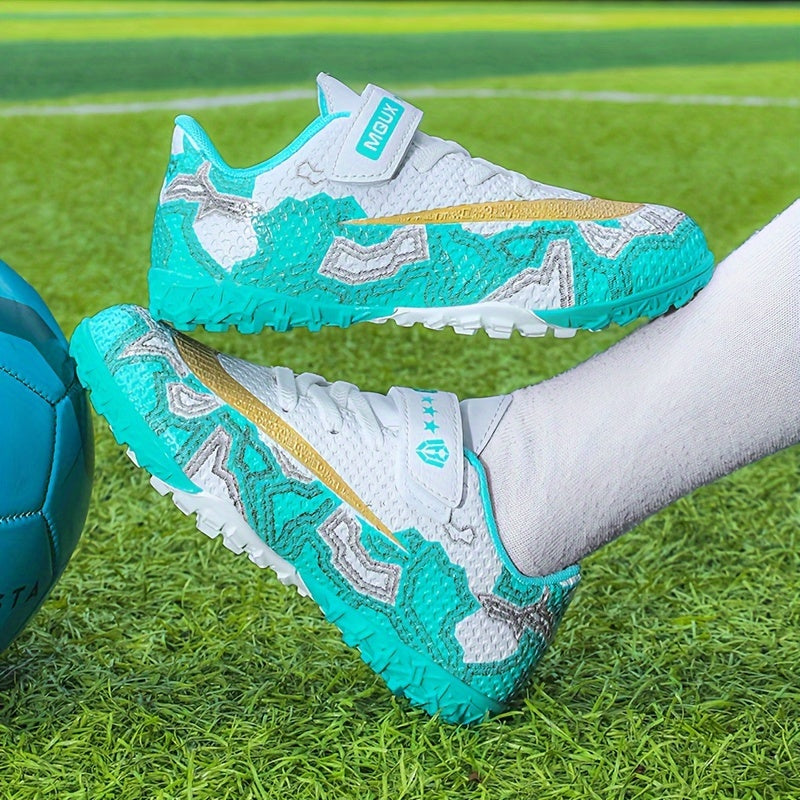 Girl's Turf Football Boots With Rotating Buckle Anti-Skid TF Soccer Cleats