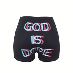 Colorblock Skinny Shorts for Women