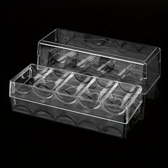 Transparent Poker Piece Storage Box Round Shape Organizer Case