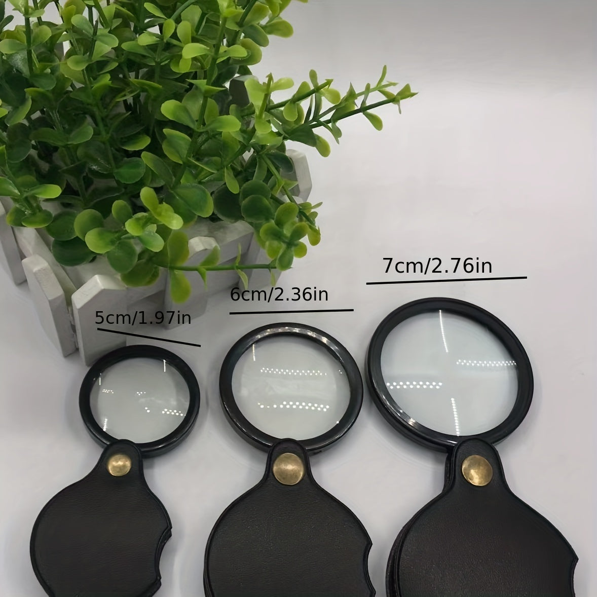 Pocket Magnifying Glass Leather Case Folding Magnifying Glass 1pc