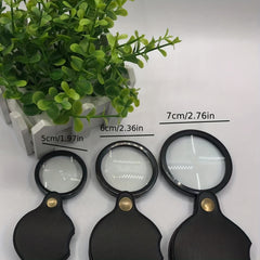 Pocket Magnifying Glass Leather Case Folding Magnifying Glass 1pc
