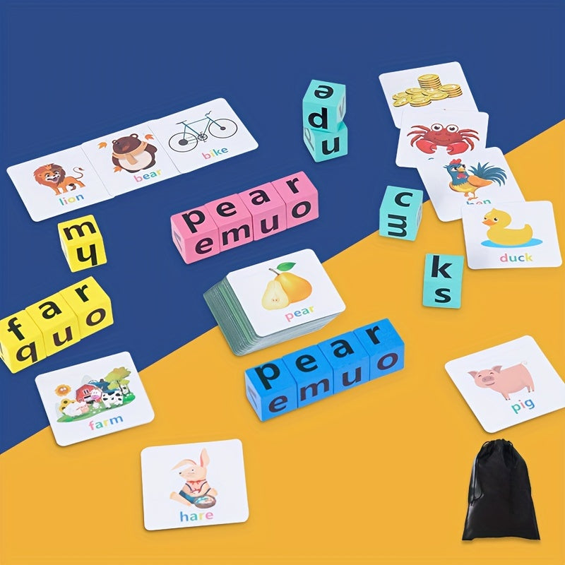 Wooden Alphabet Building Blocks for Spelling CVC Words