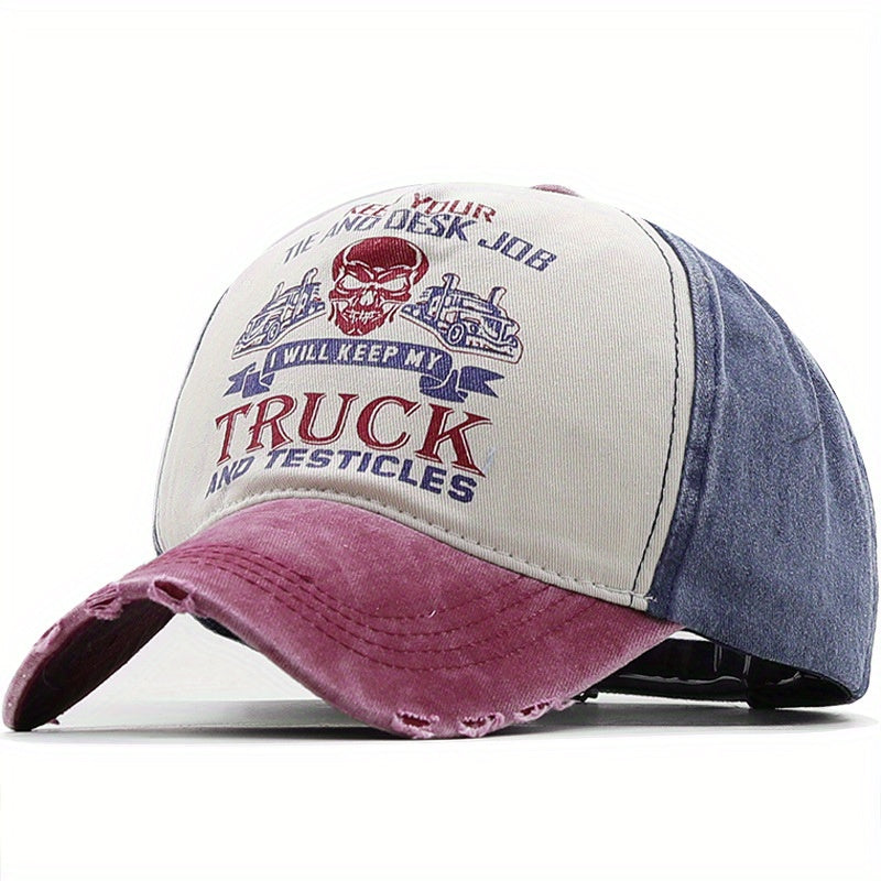 Distressed Denim Baseball Cap Washed Hat
