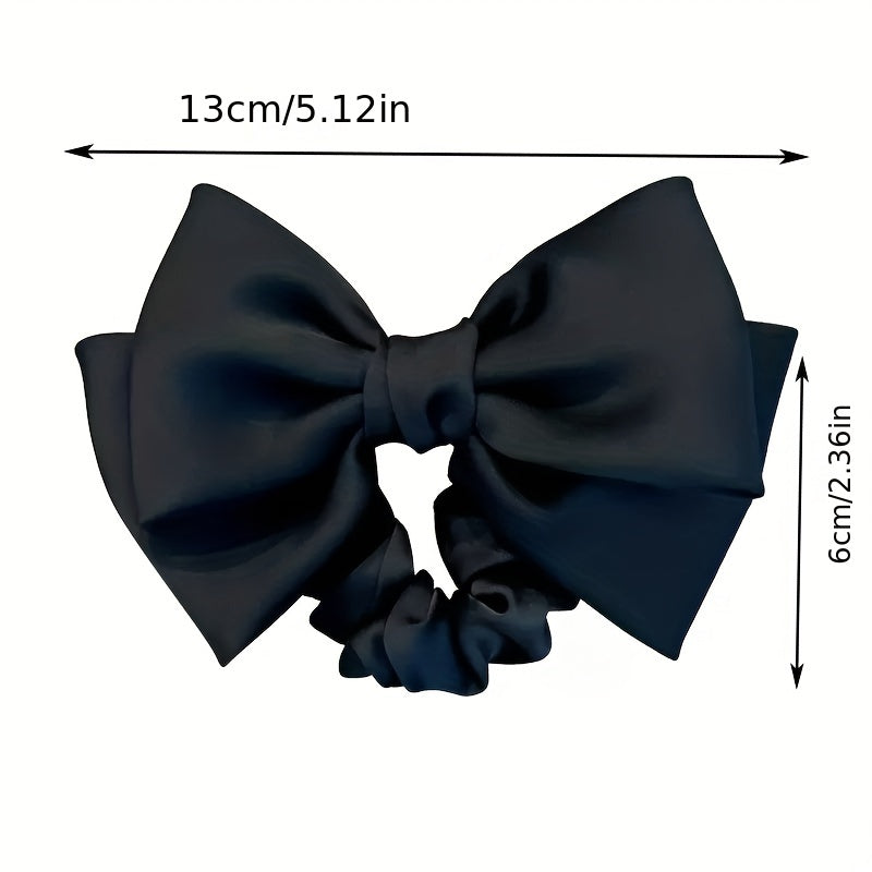 Large Bowknot Satin Scrunchies Hair Tie Hair Rope Vintage Hair Accessories