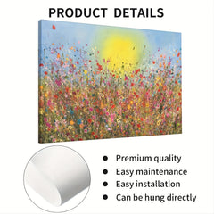 Framed Pastoral Canvas Painting Poppies Wildflower Painting On Canvas Wall Art