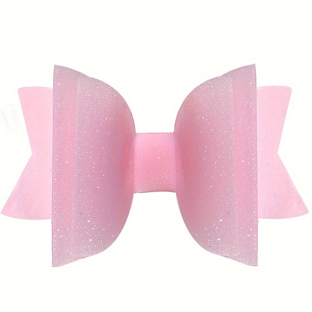 Girls Colorful Waterproof Hair Bow Clip Hairpin Headdress