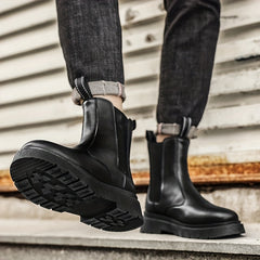 Men's High Top Round Toe Chelsea Boots