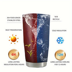 590ml Car Print Stainless Steel Water Cup Double Layer Leakproof