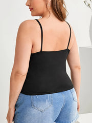 Casual Cami Top Women's Plus Criss Cross Round Neck Backless Cami Top