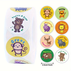 500pcs Animal Zoo Sticker Labels for Encouraging & Gift Wrapping