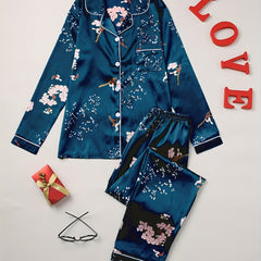 Floral Print Pajamas Set Long Sleeve Top & Pants