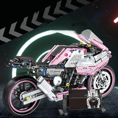 2710pcs Pink Motorcycle Building Block Set Stylish Toy Model Realistic Details