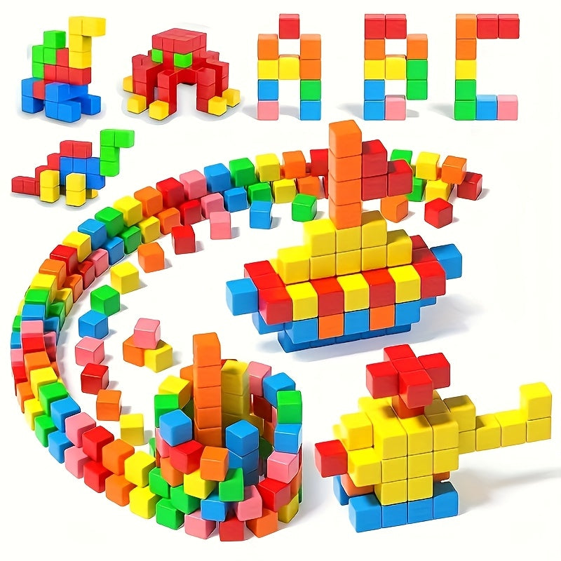 Colorful 3D Cube Puzzle Stacking Blocks DIY Toy Birthday Gift