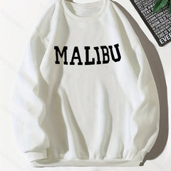 Letter Print Pullover Sweatshirt Crew Neck for Fall & Winter