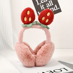 Strawberry Plush Winter Earmuffs Anti Freeze Soft Furry Earmuffs