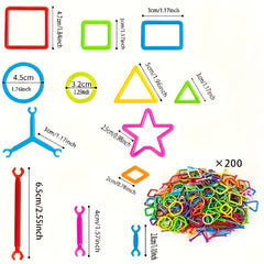 200pc Geometric Shape Building Blocks Educational Kit