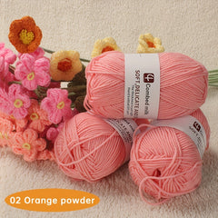 3pcs Hand Knitted DIY 4 strand Wool Yarn Soft Warm Yarn For Crocheting Hat