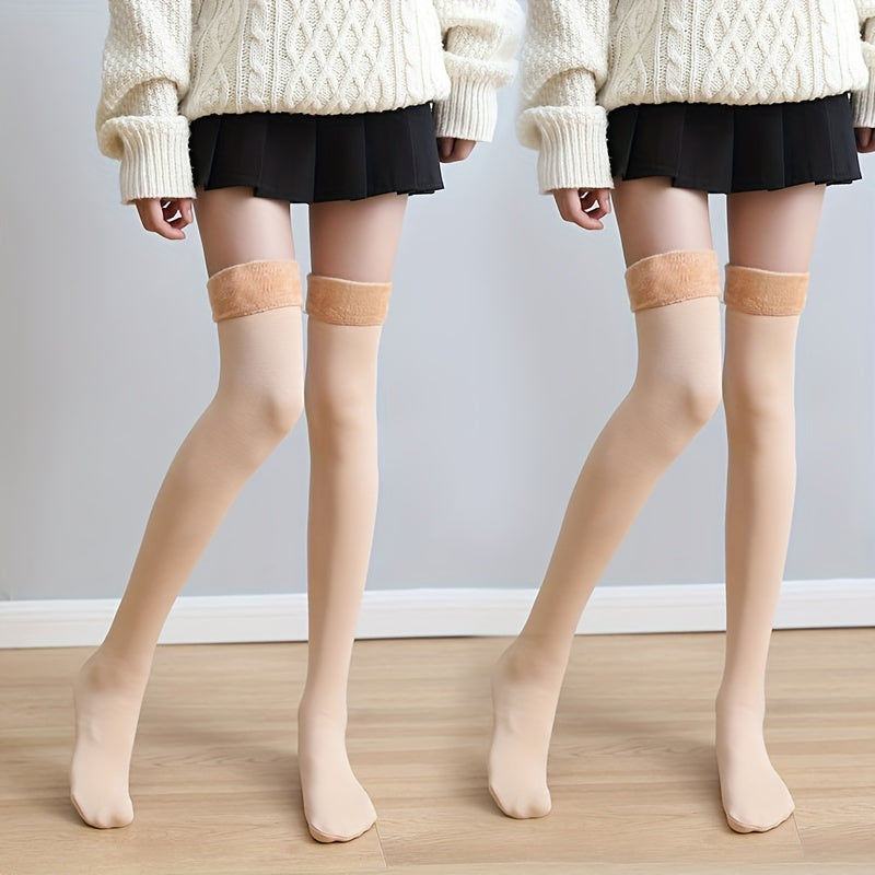 Plush Lined Over The Knee Socks x2
