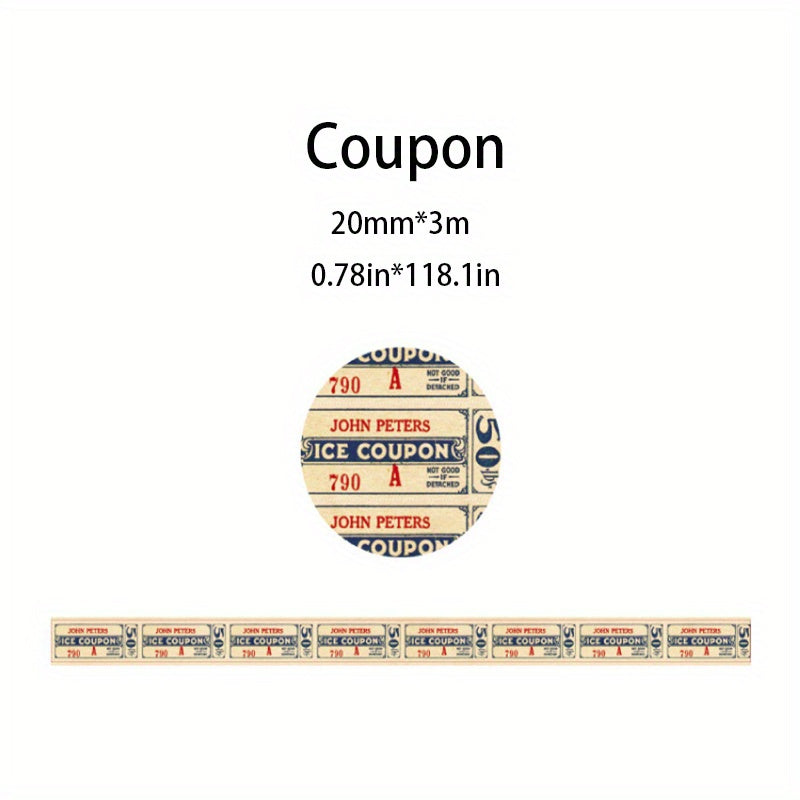 1pc Washi Retro Style Tape for DIY Crafts Gift Wrapping