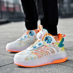 Boy's High Top Roller Skates LED Light Up Shoes