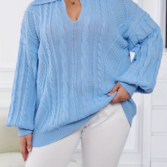 Jacquard Long Sleeve Sweater Women's Pullover Jumper