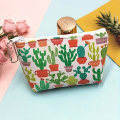 Cactus Coin Purs Zipper Small Wallet Key Bag Waterproof Durable