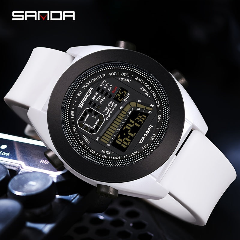 Sanda Electronic Digital Led Boy s Waterproof Sports Watch