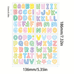 Colorful English Letter Sticker for DIY Cup Lunch Box Waterproof Sticker
