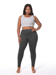 Sporty Leggings Women's Plus High Rise Solid Skinny Stretchy Leggings