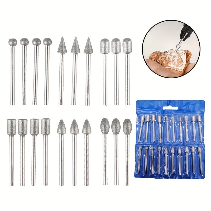 20pcs Diamond Grinding Head Kit for Carving, Grinding, Polishing, Jewelry Making