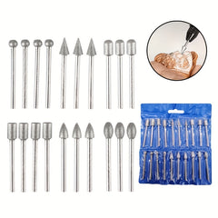20pcs Diamond Grinding Head Kit for Carving, Grinding, Polishing, Jewelry Making