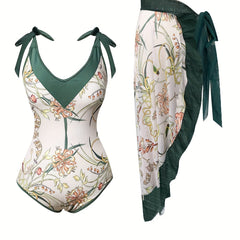 Floral Print Two Piece Swimsuit Set