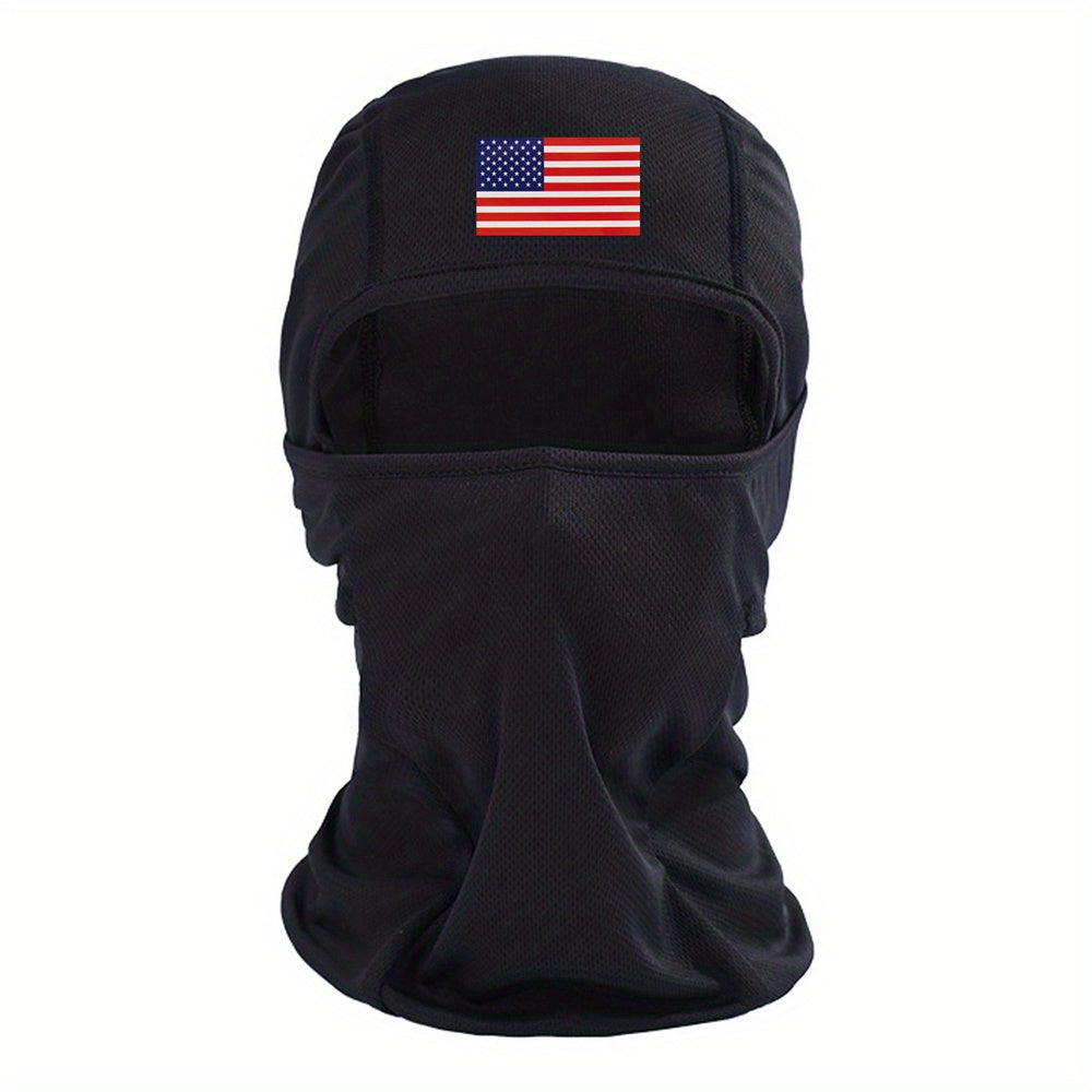 American Flag Print Mask Hood Balaclava Hat Windproof Sun Hat