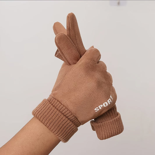 Winter Plus Fleece Waterproof Touch Screen Suede Windproof Gloves
