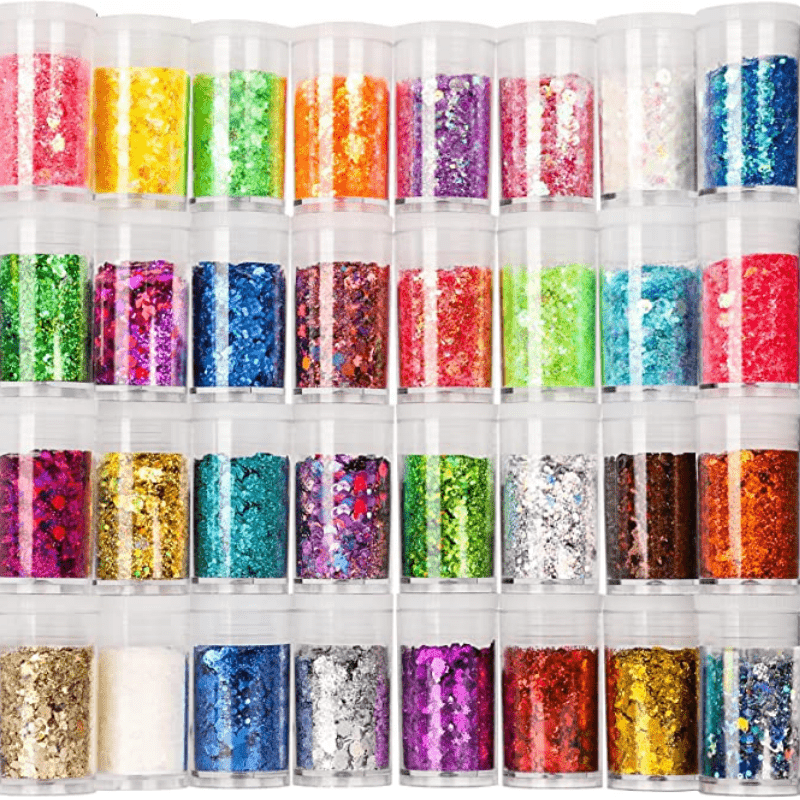 32 Colors Holographic Craft Glitter Resin Art Cosmetic Glitter