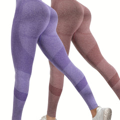 2pcs Quick Drying Slim Butt Lifting Yoga Pants Fitness Running Leggings