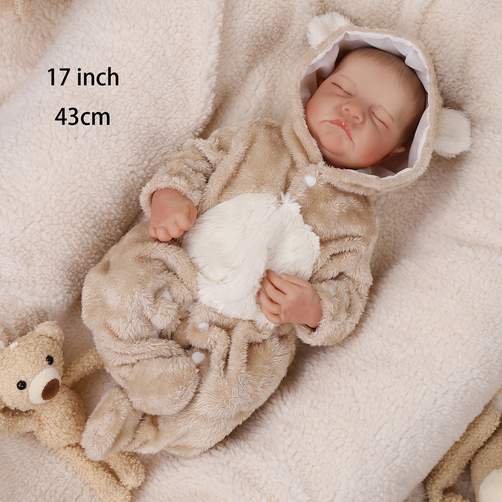 17 Inch Lifelike Reborn Baby Dolls Boys Soft Skin Realistic Newborn Baby Dolls