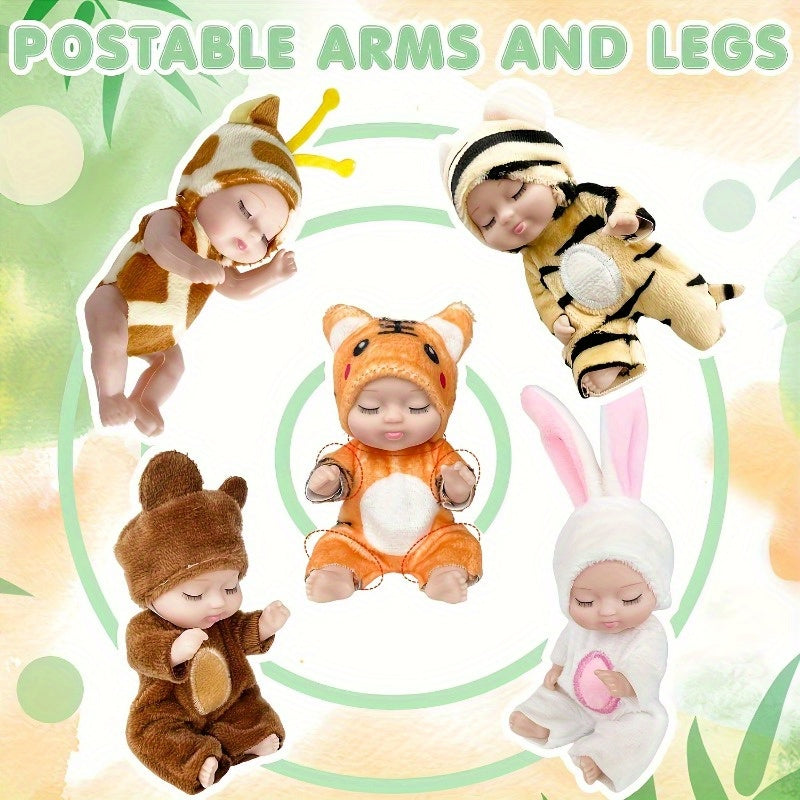 10pcs Mini Dolls 4 inch Animal Costume Dolls Easter Birthday Gift