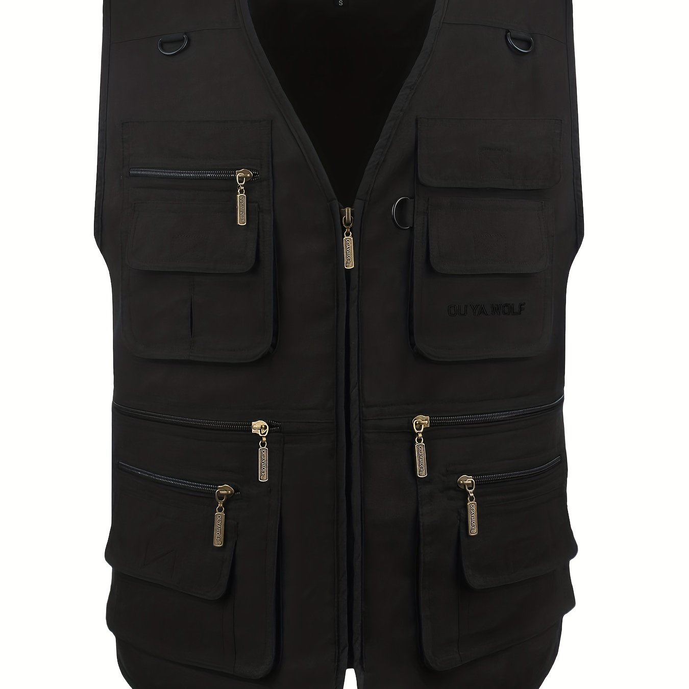 Men's Poplin Outdoors Travel Sports Pockets Utility Work Fishing Cargo Vest