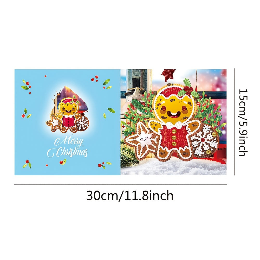 12PCS Christmas Cards 5D DIY Diamond Painting Mosaic Thanksgiving Greeting Cards