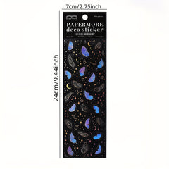 Star Moon Night Series Bronzing PET Sticker 1 Sheet