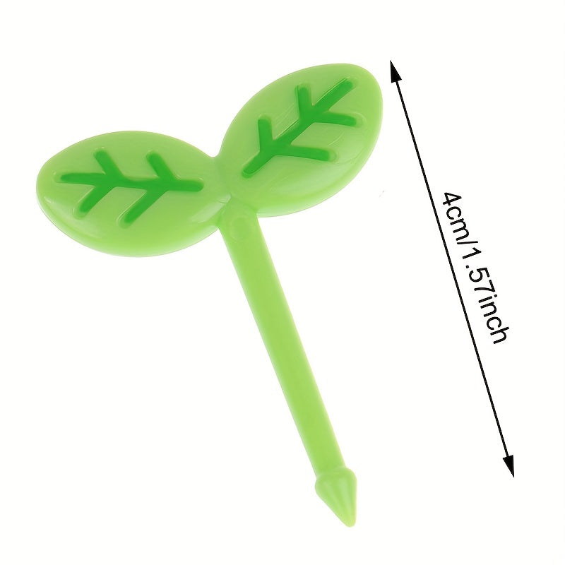 8Pcs Food Fruit Fork Picks Leaf Bento Box Decor Forks Cake Little Forks