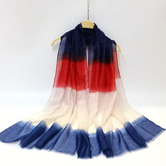 Gradient Silver Wire Scarf Frayed Edge Windproof Sunscreen Beach Towel