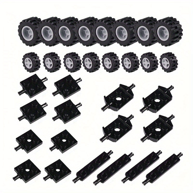 MOC Car Tire Wheel Hub Bearing Single Axis Truck Tire Wind Engine Propeller Toy