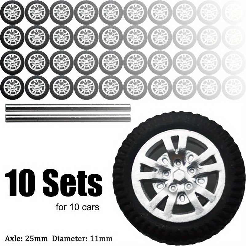 Kickcar 1/64 ABS Wheels & Rubber Tires 10 Sets